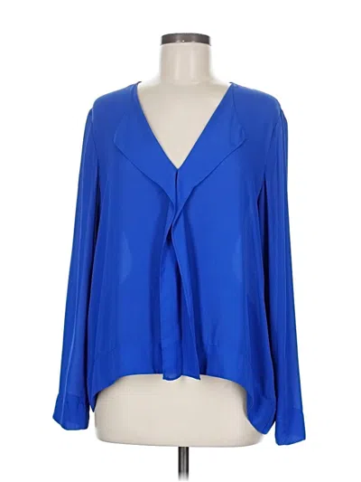 Pre-owned Cremieux Long Sleeve Blouse In Blue