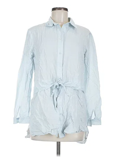 Pre-owned Cremieux Long Sleeve Blouse In Blue