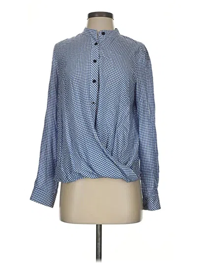 Pre-owned Cremieux Long Sleeve Blouse In Blue