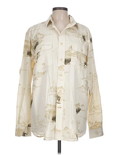 Pre-owned Cremieux Long Sleeve Button Down Shirt In Ivory
