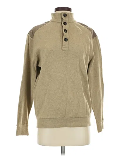 Pre-owned Cremieux Long Sleeve Henley Shirt In Tan