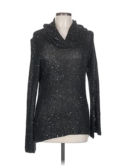 Pre-owned Cremieux Long Sleeve Top Black Cowl Neck Tops