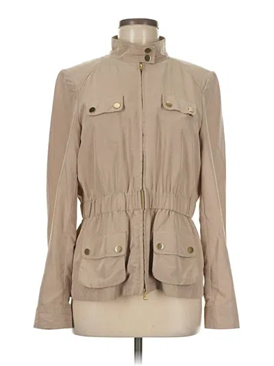 Pre-owned Cremieux Long Sleeve Top Tan High Neck Tops