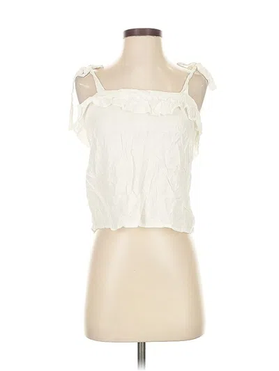 Pre-owned Cremieux Sleeveless Blouse In White