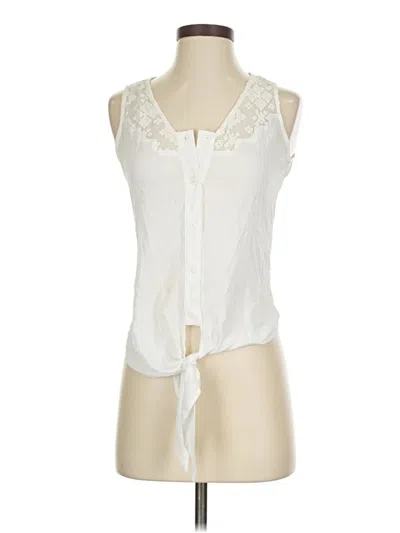 Pre-owned Cremieux Sleeveless Blouse In White