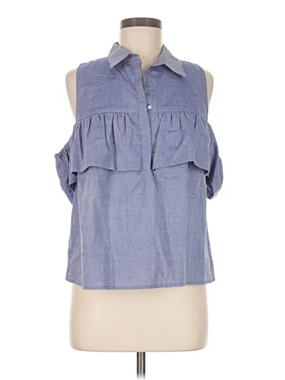 Pre-owned Cremieux Sleeveless Button Down Shirt In Blue