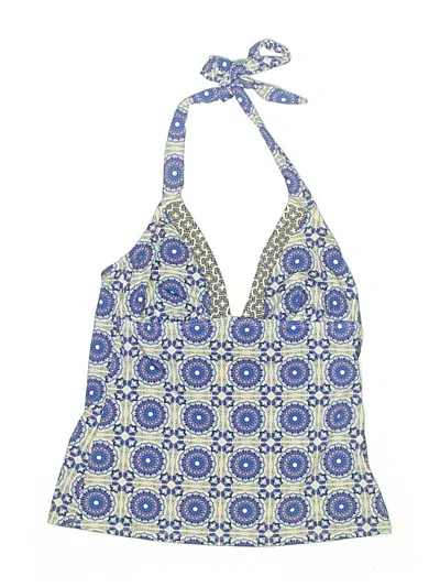 Pre-owned Cremieux Swimsuit Top Blue Print Pattern Swimwear