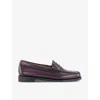 Crep Protect Womens Wine Leather Weejun Ii Leather Penny Loafers In Wine Leather