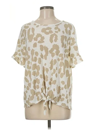 Pre-owned Crepas Short Sleeve Blouse In Brown