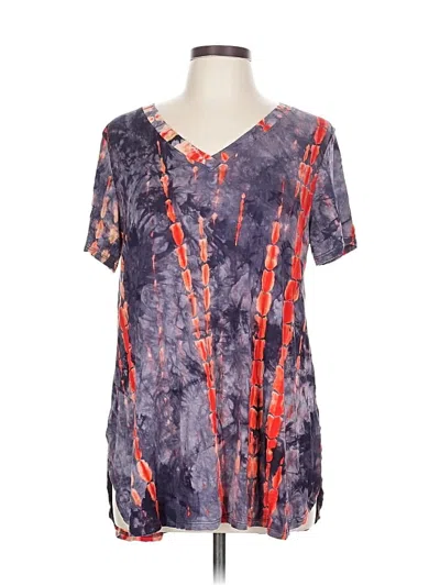 Pre-owned Crepas Short Sleeve Blouse In Purple