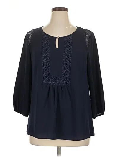 Pre-owned Crescent 3/4 Sleeve Blouse In Blue