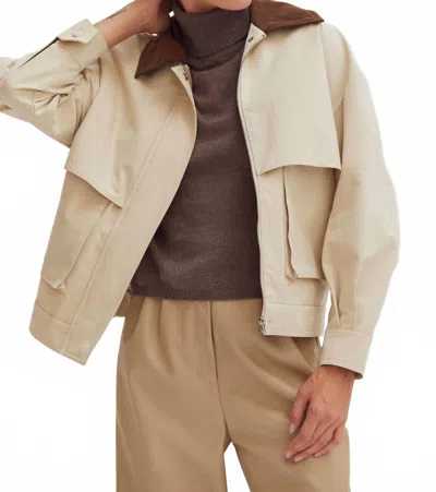CRESCENT ALEXIS CONTRAST COLLAR CANVAS BARN JACKET IN CRESCENT
