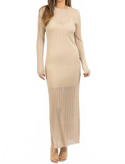 Crescent Amara Sheer Maxi Dress In Beige In Neutral