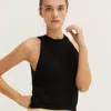 Crescent Audrey Halter Top In Black