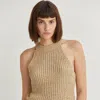 Crescent Audrey Halter Top In Beige