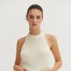 Crescent Audrey Halter Top In White