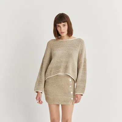 Crescent Bailey Sweater Mini Skirt In Brown