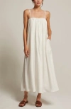 Crescent Bubble Tencel Midi Dress In White