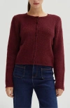 Crescent Button Down Cardigan In Cabernet