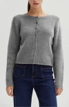 Crescent Button Down Cardigan In Heather Grey
