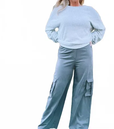 Crescent Cargo Straight Leg Pant In Charcoal In Blue