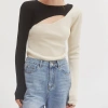 Crescent Carly Knit Top In Black