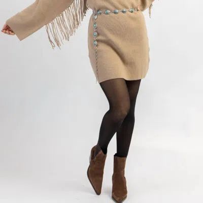 CRESCENT CHARLEY FRINGED SWEATER DRESS