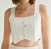 Crescent Charlotte Jacquard Knit Vest Top In White
