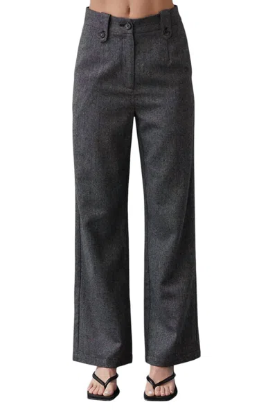 Crescent Clara Wool-blend Trouser In Charcoal In Black