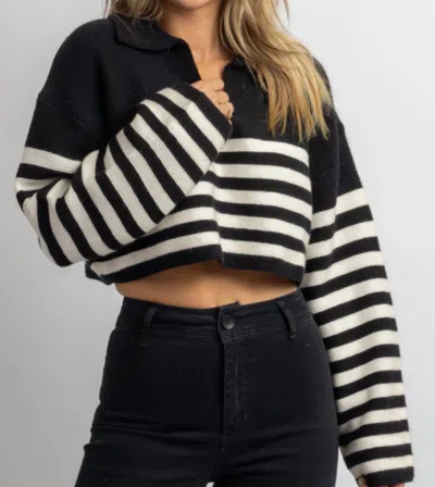 Crescent Corbin Striped Sweater In Black
