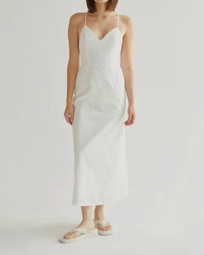 Crescent Cotton Eyelet Dress In White