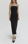 Crescent Delaney Crisscross Back Dress In Black In Black