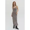 Crescent Cupro Slip Maxi Dress In Espresso