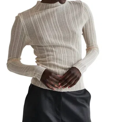 Crescent Dane Sheer Knit Top In Bone In Beige