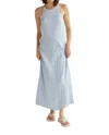 CRESCENT DAVINA BACK TWIST SATIN DRESS IN LIGHT BLUE