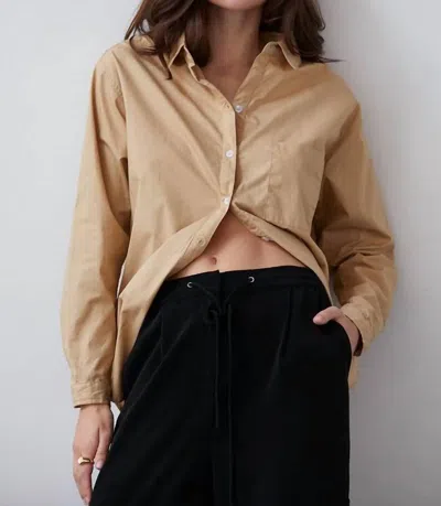 Crescent Demi Oversized Shirt In Natural In Gold