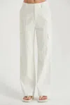 Crescent Denim Cargo Pants In White In White