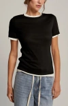Crescent Double Layerd T-shirt In Black/white
