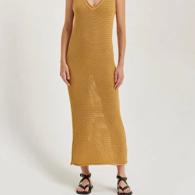 Crescent Emma Weave Maxi Dress In Yellow