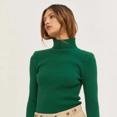 Crescent Erika Knit Top In Green
