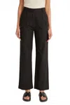 Crescent Erin Straight Leg Linen Trousers In Black In Black