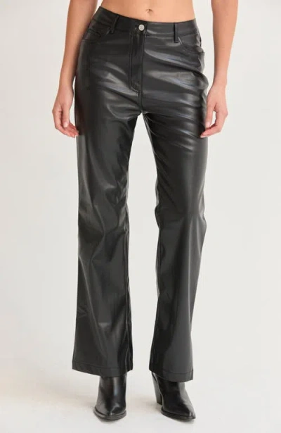 Crescent Faux Leather Pants In Black
