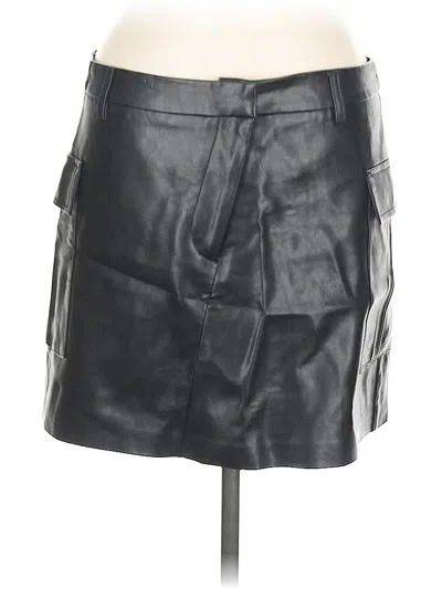 Pre-owned Crescent Faux Leather Skirt In Black