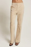 Crescent Faux Suede Flared Pants In Neutral
