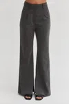 Crescent Gabrille Brushed Trousers In Charcoal In Pink