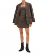 Crescent Gia Oversized Single-breasted Blazer In Brown Grey In Brown