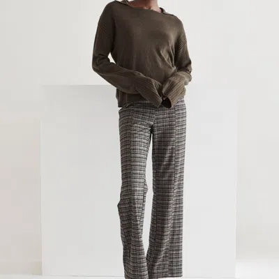 Crescent Gianna Plaid Pants In Brown