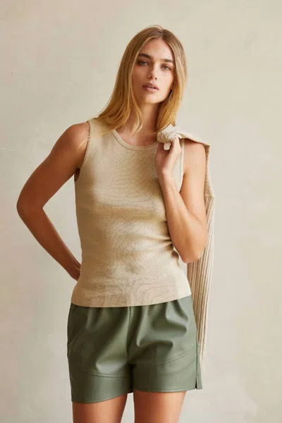 Crescent Harlyn Two Piece Bolero And Tank Set In Taupe In Metallic
