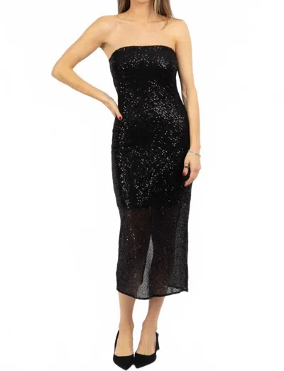 Crescent Helen Sequin Tube Dress In Black