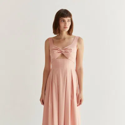 Crescent Isabelle Midi Dress In Pink